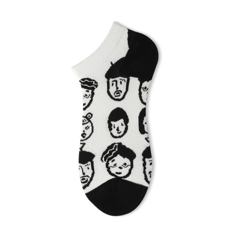 Couple Socks Female Socks Shallow Mouth Ins Tide Short Paragraph Version Of Summer Thin Models Cute Cartoon-based Short Tube Socks